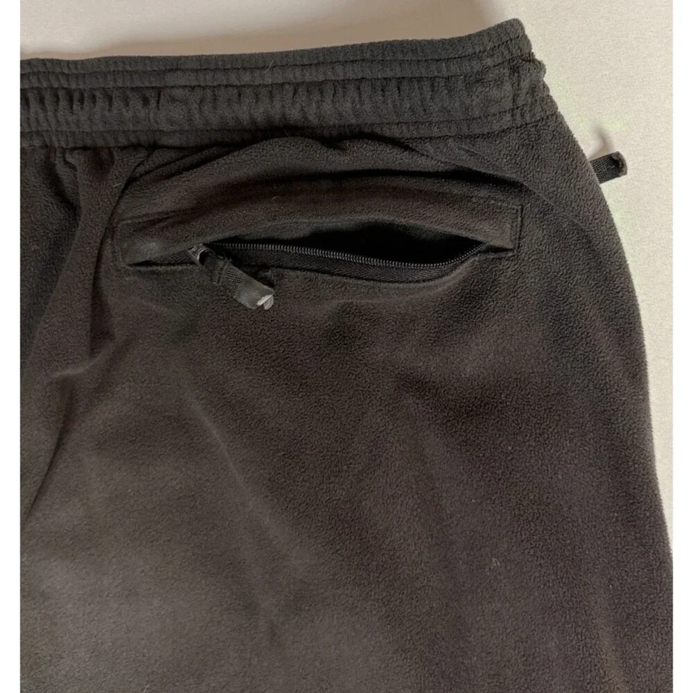 The North Face TKA 100 Fleece Pants Men's L Black Straight Leg Zip Pockets